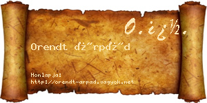 Orendt Árpád névjegykártya