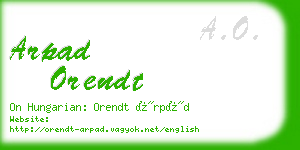 arpad orendt business card